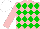 Silk - Pink, green diamonds, white cap