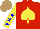 Silk - Red, yellow spade, sleeves, blue stars, light brown cap