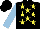 Silk - Black, yellow stars, lightblue sleeves