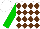 Silk - White, brown diamonds, green sleeves