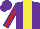 Silk - Purple, yellow stripe, red stripe sleeves purple cap