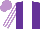 Silk - Purple body, white stripe, white arms, mauve striped, mauve cap, purple striped