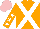 Silk - Orange, white cross belts, orange sleeves, white stars, pink cap