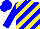 Silk - Blue, yellow diagonal stripes, blue sleeves and cap