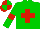 Silk - green, red cross, green sleeves, red armlets, red and green quartered cap