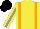 Silk - Yellow, orange braces, yellow sleeves, grey stripe sleeves, black cap