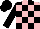 Silk - Pink and black check, black sleeves and cap