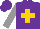 Silk - Purple, gold cross, grey sleeves, purple cap