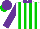 Silk - White,green,purple,green stripes,purple sleeves,cap,green peak,purple collar