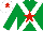 Silk - Emerald , white crossed sashes, red star, white cap, red star