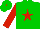 Silk - Green, red star, sleeves green, red armlets, cap green, red button