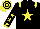 Silk - Black, yellow star,yellow epaulettes, olive sleeve, yellow stars,yellow cap, black hoops, yellow cuffs