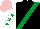 Silk - Black, emerald green sash, white sleeves, emerald green stars, pink cap