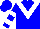 Silk - Blue, white 'v', white hoops on sleeves