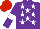 Silk - Purple, white stars, white armlets, red cap