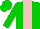 Silk - Green, pink stripe, green cap