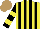 Silk - Yellow, black stripes, black sleeves ,two yellow hoops, light brown cap