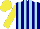 Silk - Navy, sky blue stripes, yellow sleeve, cap