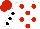 Silk - White, red spots, black spots on sleeves, red cap