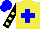 Silk - Yellow, blue cross, black sleeves, yellow spots, blue cap