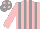 Silk - Pink, grey stripes, pink sleeves, grey cap,pink spots