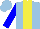 Silk - light blue, yellow stripe, blue sleeves , light blue cap