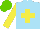 Silk - Sky blue, yellow cross, sleeves, light green cap