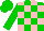 Silk - Green, Pink Blocks, Green Sleeves, Green Cap
