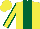 Silk - Yellow, dark green stripe,yellow sleeves , dark green seams, desert sand cap