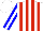 Silk - White, red stripes, blue and white stripe sleeves, white cap