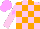 Silk - Pale pink, lilac and orange checked diamond sleeves, lilac cap