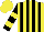 Silk - Yellow, black stripes, black sleeves ,two yellow hoops, yellow cap