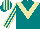 Silk - Teal, tan chevron, striped sleeves, teal and tan striped cap