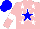 Silk - Pink, white stars, blue star, pink sleeves, white armlets, blue cap