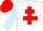 Silk - White, Red Cross of Lorraine, Light Blue sleeves, Red cap