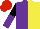 Silk - Purple, yellow halves, black sleeves, purple halves, red cap