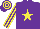 Silk - purple, yellow star, purple sleeves, yellow stripes, purple cap, yellow hoops