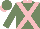Silk - Sea green ,pink crossed sashes,collar,cuff,peak
