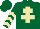 Silk - Dark green, beige cross of lorraine, beige chevrons on sleeves, dark green cap