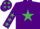 Silk - Purple, Emerald Green star, Purple sleeves, Emerald Green stars and stars on cap