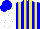 Silk - Blue, yellow stripes, white sleeves