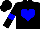 Silk - Black, blue heart, blue armlets on sleeves