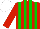 Silk - Red, green stripes, white cap