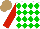 Silk - White, green diamonds, red sleeves, light brown cap