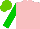 Silk - Pink, green sleeves, light green cap