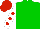 Silk - Green, white sleeves, red spots, red cap