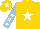 Silk - Gold,white star,light blue sleeves,white stars,gold cap,white star