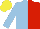 Silk - light blue and red halved, yellow cap