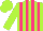 Silk - Lime Green, hot pink stripes