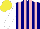 Silk - Navy, pink stripes, white sleeves, yellow cap